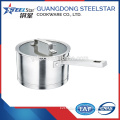 Home kitchen induction bottom stainless steel saucepan with glass lid